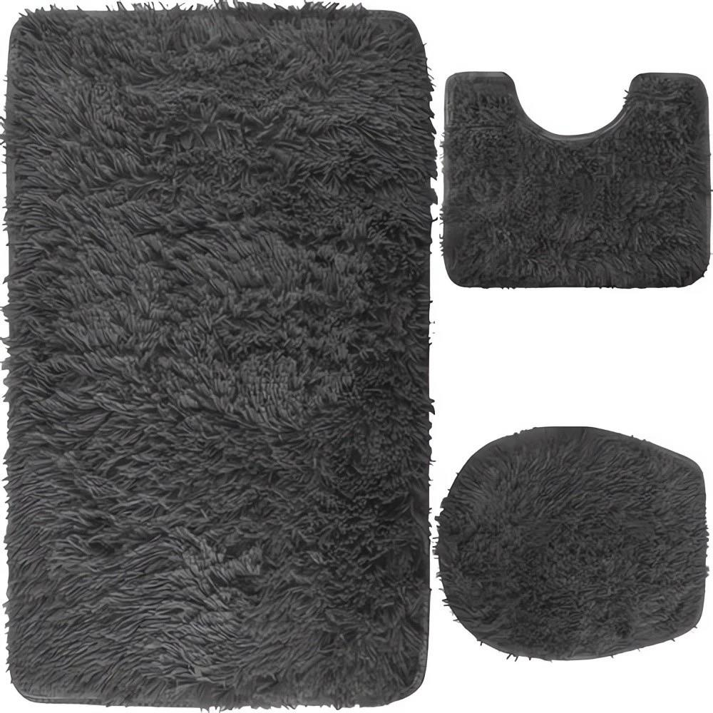 Ruhhy 22061 Bathroom and toilet mat 81,5 × 49,5 cm 3 pcs grey (00022061)