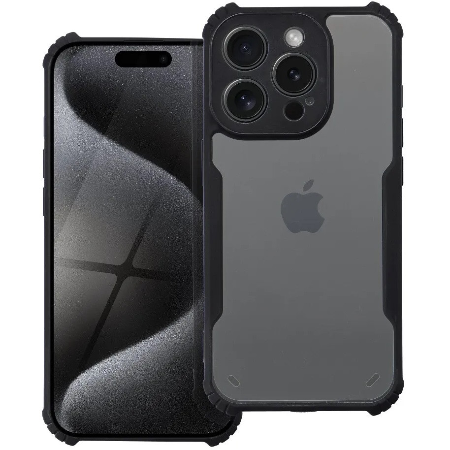 Realme C63 4G, Szilikon tok, közepesen ütésálló, légpárnás sarok, akril hátlap, Anti-Drop Case, átlátszó/fekete (TS10725)