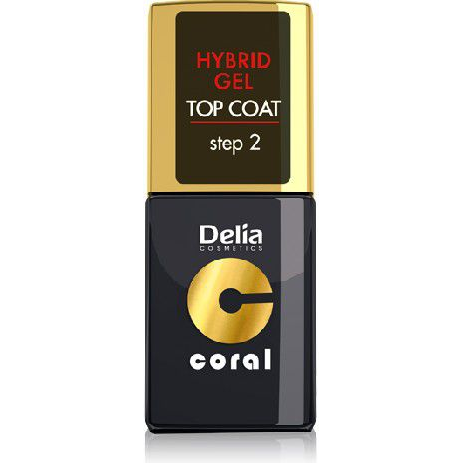Delia Cosmetics Coral Hybrid Gel Emalia do paznokci Top Coat 11ml