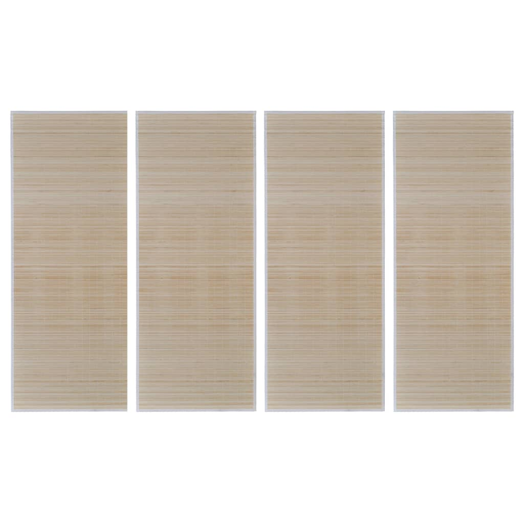 4 db téglalap alakú természetes bambuszszőnyeg 120 x 180 cm (278745)