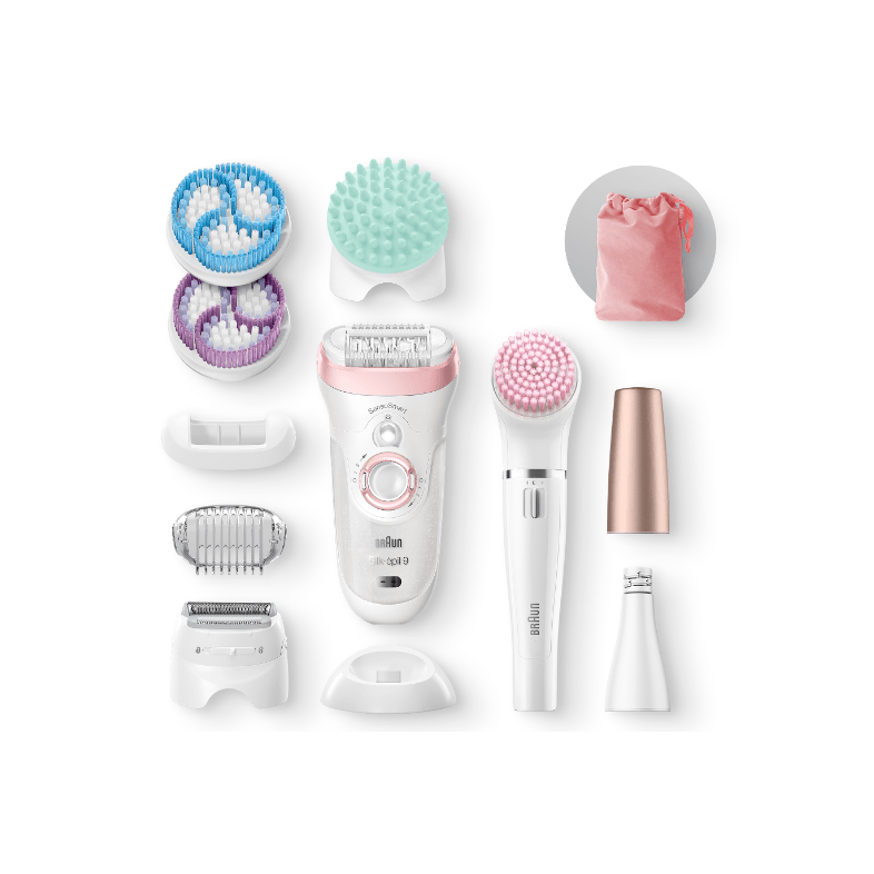 Braun Silk-épil 9 81683683 epilátor 40 csipeszek Fehér, Rózsaszín (SES9-985BS)