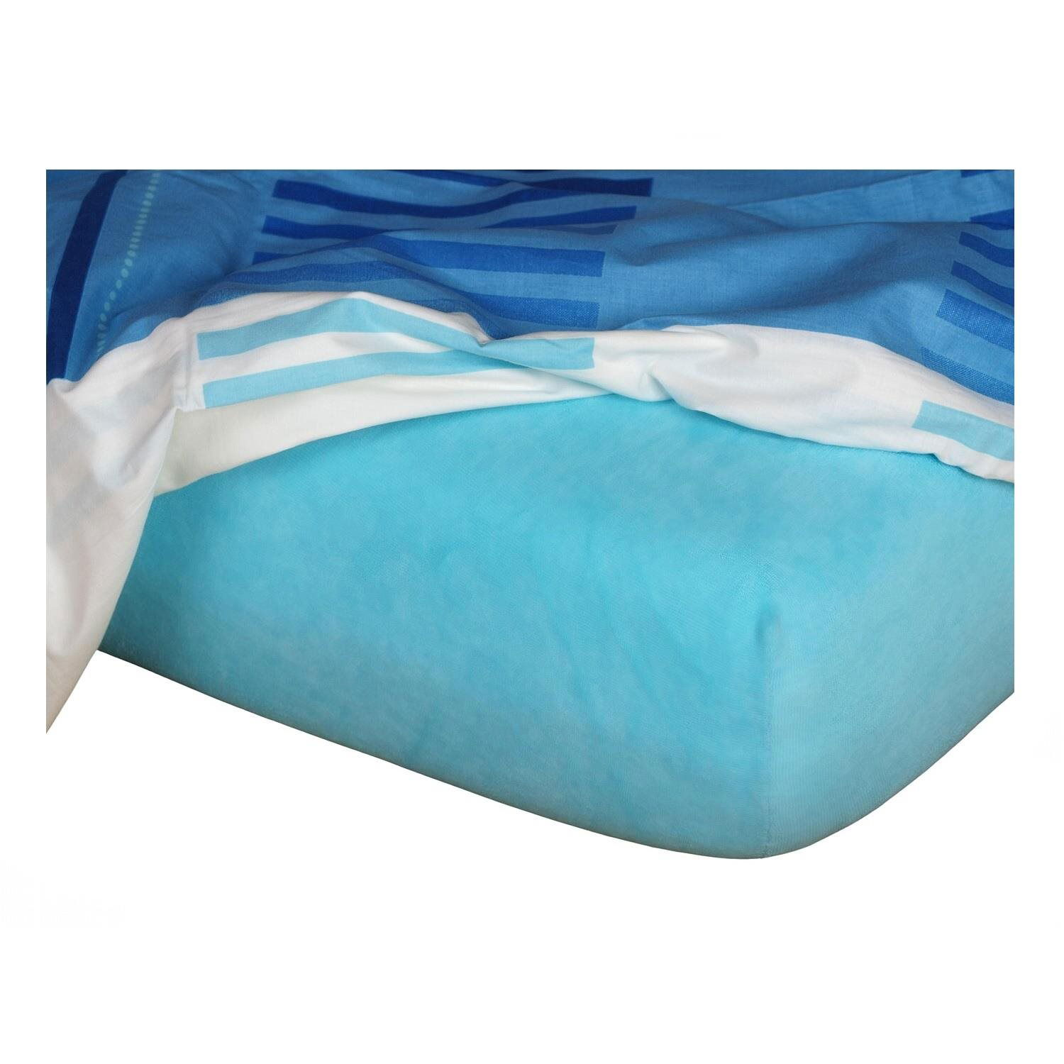 Dadka Jersey sheet light turquoise 90×200×18 cm (02219A-SVETLYTYRA)