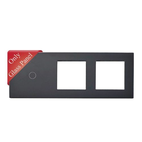 SMARTZILLA üveglap 1 csatornás kapcsolóhoz + 2 dugalj keret fekete (2035112) (smart2035112)