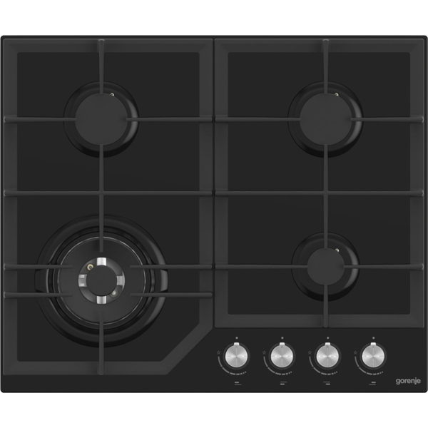 Gáz főzőlap Gorenje GTW641KB 60 cm fekete üveg öntöttvas wok égő