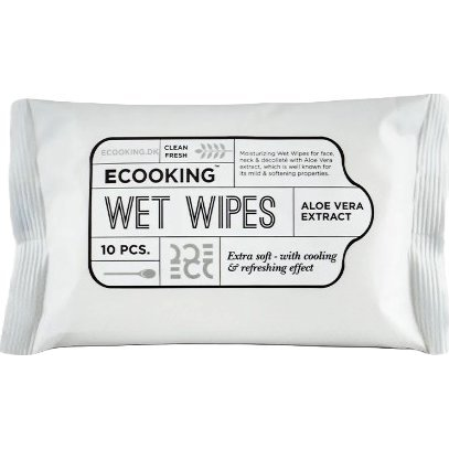 Ecooking Wet Wipes Aloe Vera Extract Chusteczki do oczyszczania twarzy 10 szt.