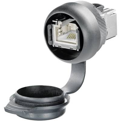 Beépíthető RJ45 aljzat, fekete, Weidmüller IE-FCM-RJ45-C (1018790000)
