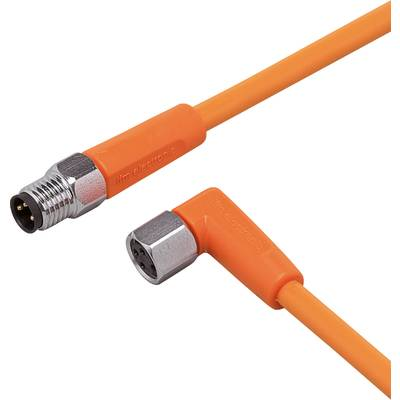 ifm Electronic EVT152 Összekötő vezeték Dugó, egyenes, Alj, hajlított 5 m Pólusszám: 3, 3 1 db
