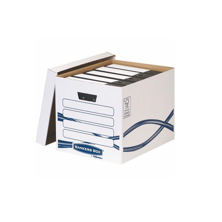Fellowes Bankers Box Basic Tall A4 Archiválókonténer - Kék/fehér (10 db 6 csomag) (4461001)