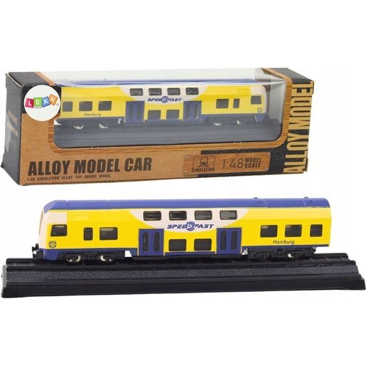 LeanToys Model Kolekcjonerski Pociąg Żółto-Niebieski 1:48 Metalowy