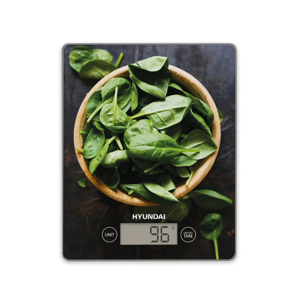 Hyundai KVE893C digitális konyhai mérleg "bazsalikom" mintával