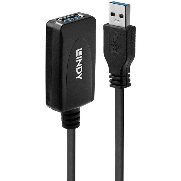 Lindy 43155 USB-kabel USB 3.2 Gen 1 (3.1 Gen 1) 5 m USB A Sort