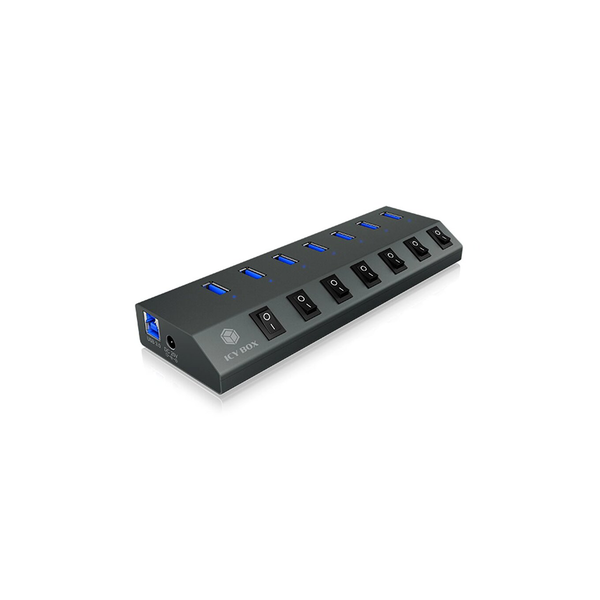 ICY BOX IB-HUB1701-C3 USB 3.2 Gen 1 (3.1 Gen 1) Type-B 5000 Mbit/s Anthracit