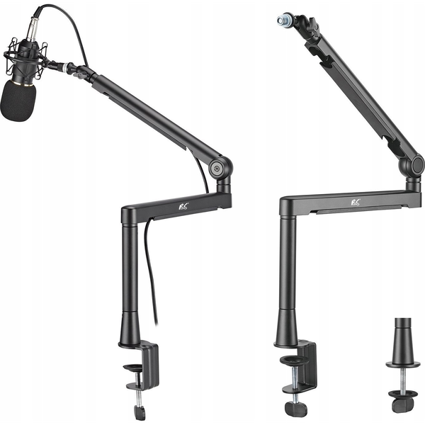 Maclean RS471 NanoRS, max. 2 kg, max. 714 mm magasság, 360°-os elforgatás, Gamer, Fekete, Mikrofon állvány