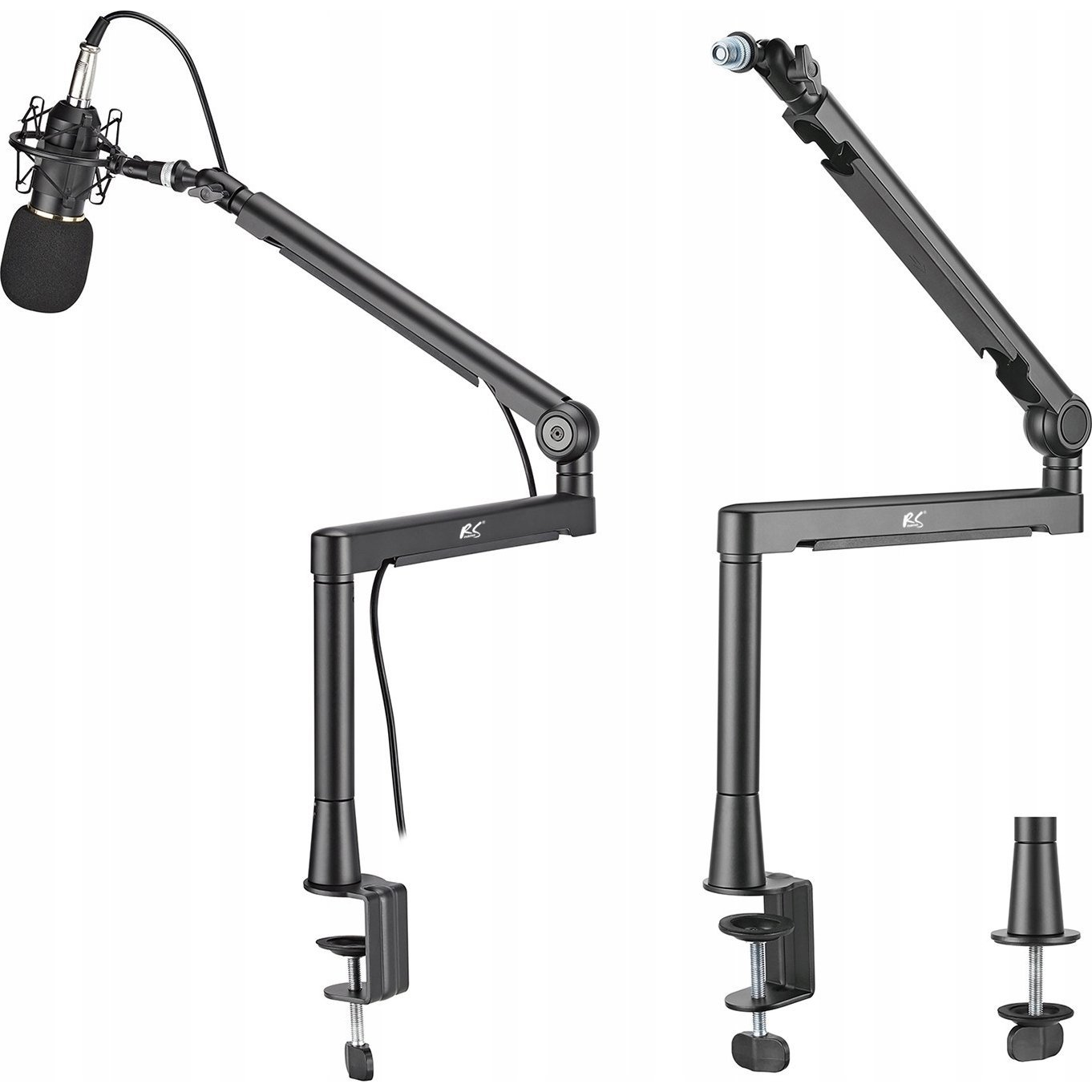 Maclean RS471 NanoRS, max. 2 kg, max. 714 mm magasság, 360°-os elforgatás, Gamer, Fekete, Mikrofon állvány (RS471)