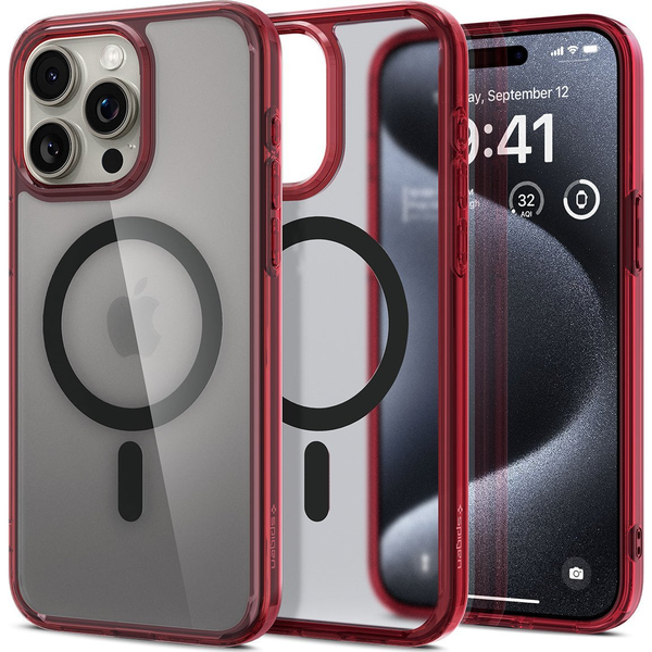 Carcasa Spigen Ultra Hybrid MagSafe compatibila cu iPhone 15 Pro Frost Red