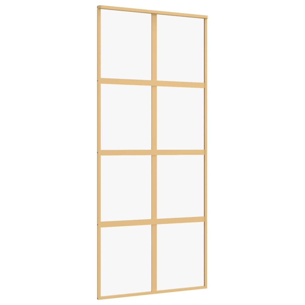 aranyszínű átlátszó ESG üveg és alumínium tolóajtó 90 x 205 cm (155185)