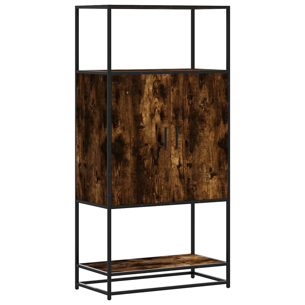 Highboard sonoma tölgy 68x35x139 cm gépelt fa és fém (849041)