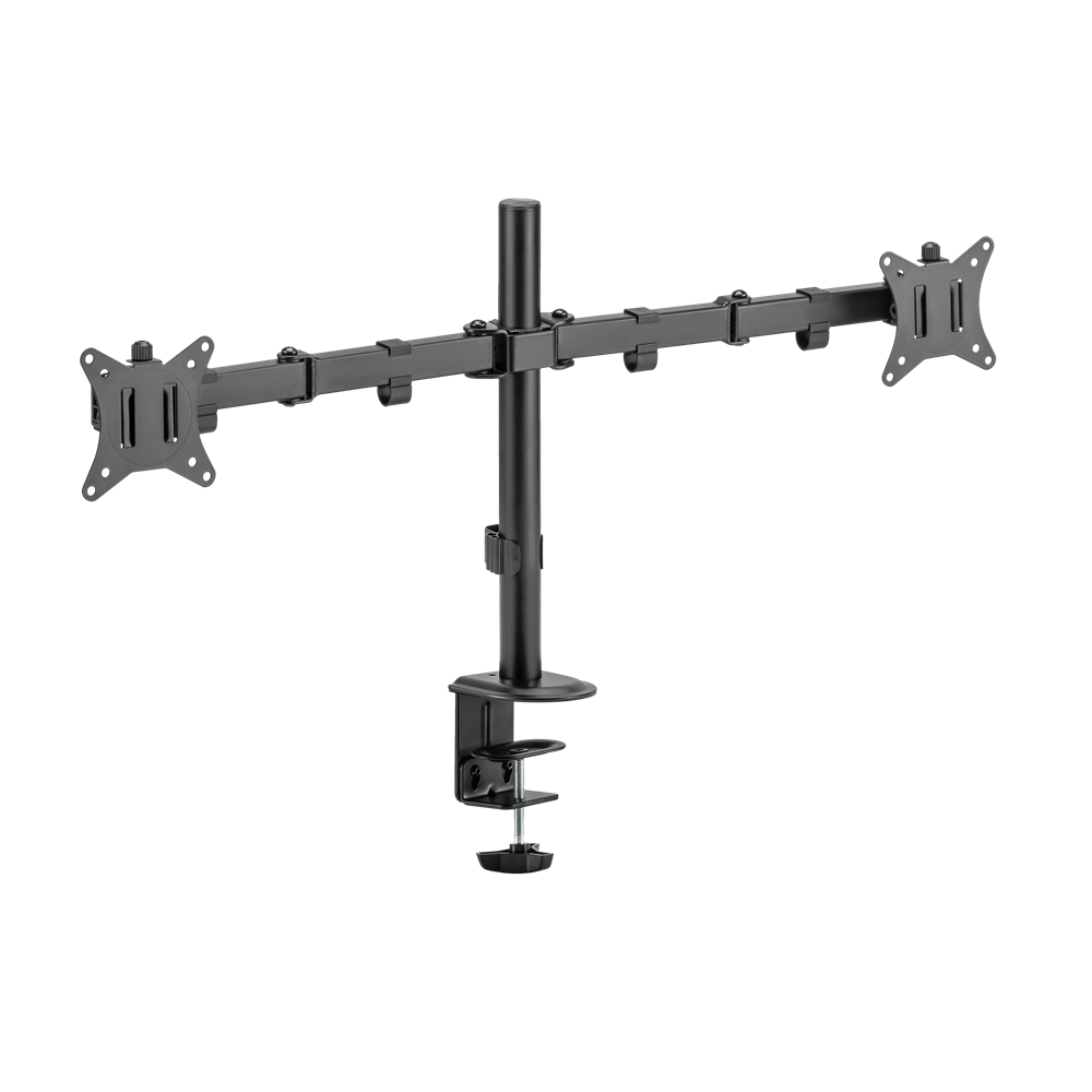 SBOX LCD-352/2-2 17"-32" LCD TV/Monitor asztali tartó - Fekete (2 kijelző) (SBOX LCD-352/2-2)