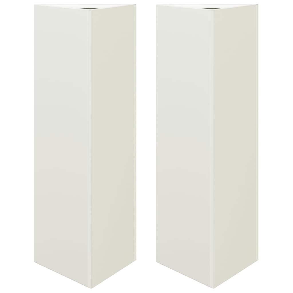 2 db fehér acél háromszög alakú kerti növénytartó 30x26x75 cm (851146)