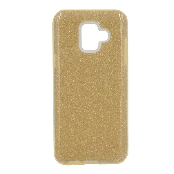 Szilikon telefonvédő (műanyag belső, csillogó hátlap) ARANY [Samsung Galaxy A6 (2018) SM-A600F] (5996457806928)