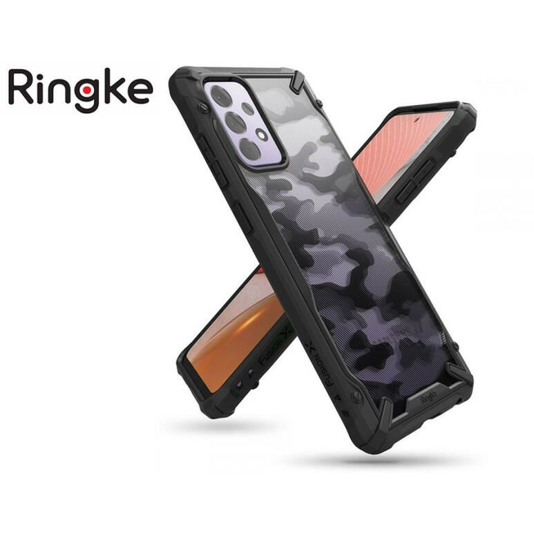 Ringke Samsung A725F Galaxy A72 4G/A726B Galaxy A72 5G ütésálló hátlap - Fusion X - camo black (FN0126) (FN0126)