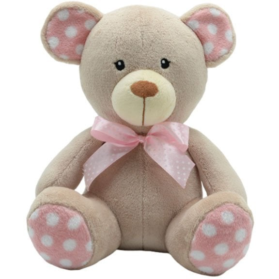 Tulilo Bézs maci fehér pötyökkel plüssfigura 25 cm (9478)