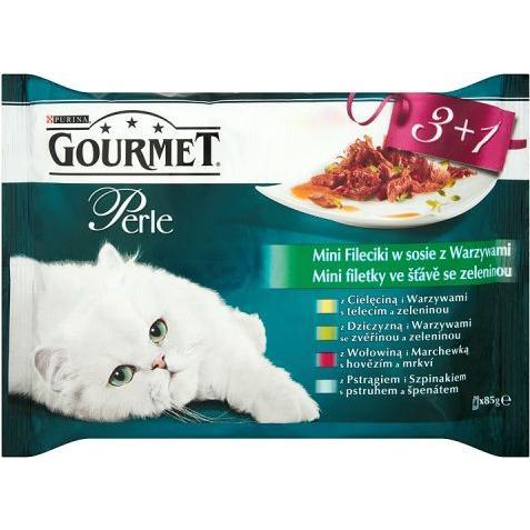 Gourmet Perle Mini Filé Szószban Zöldséggel 4 X  85 G