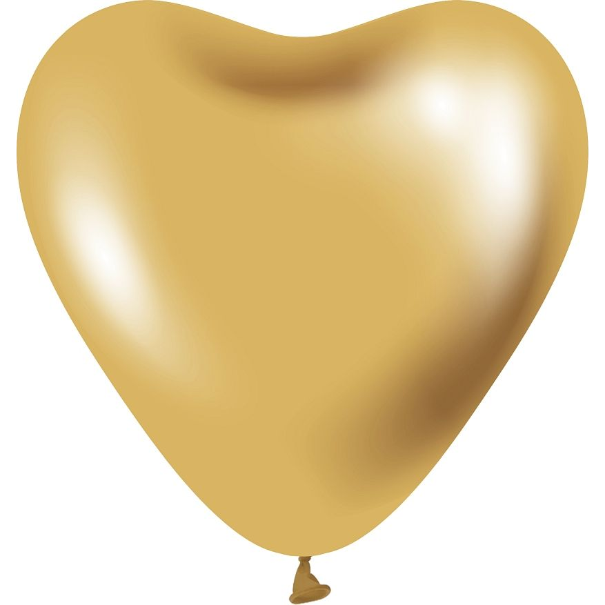 Szív Lufi - 6 db, 30 cm, Platinum Arany (AD539GOD)