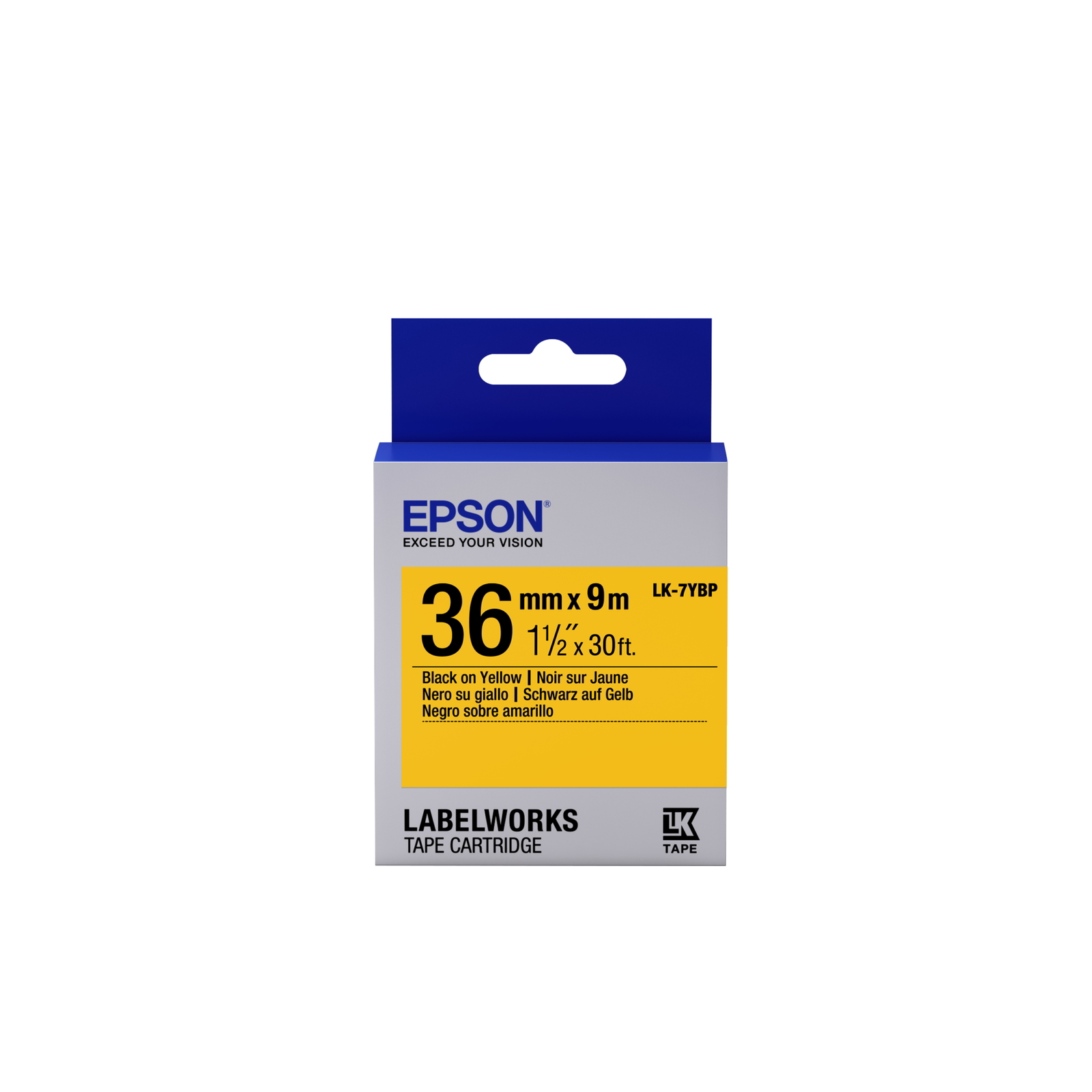 Epson LK-7YBP címkéző szalag Sárgán fekete (C53S657005)