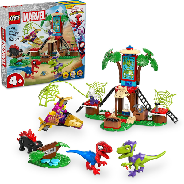 LEGO® Marvel Pókember és Gobby raptorcsatája a lombház főhadiszálláson 11200