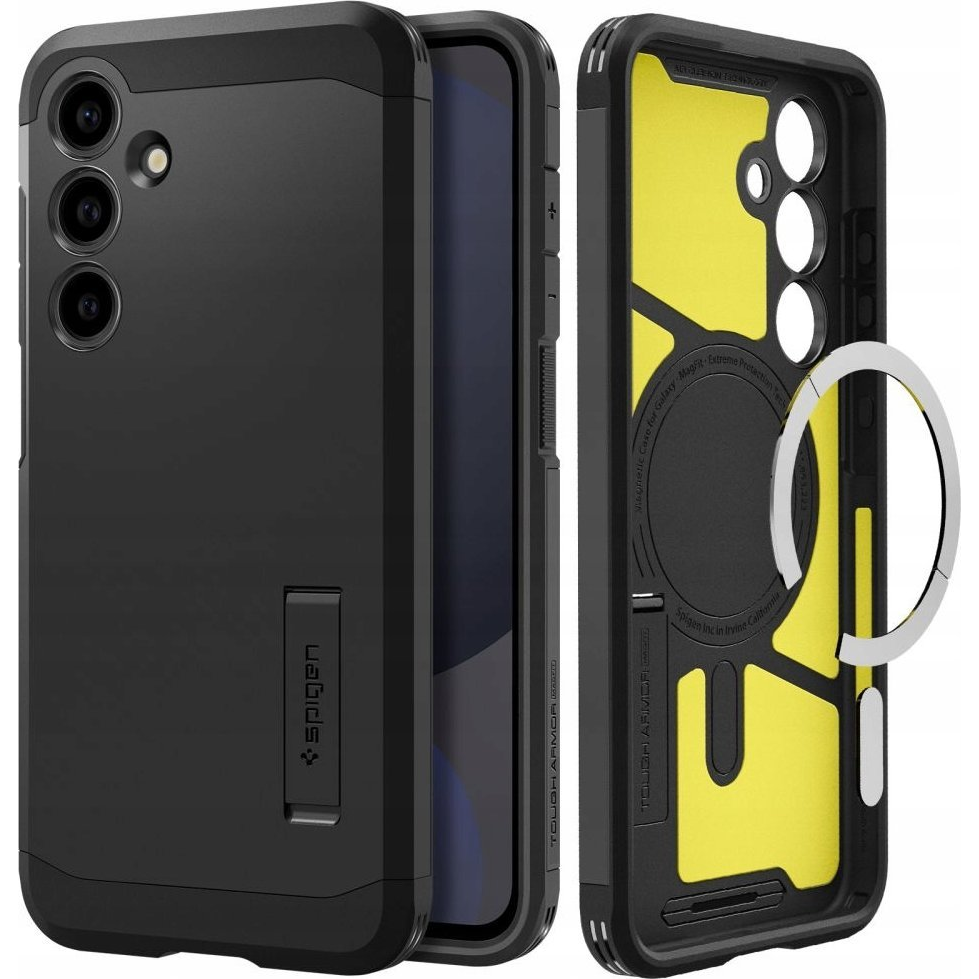 Samsung S25 Spigen Tough Armor Mag Műanyag Telefonvédő Ütésállóság, Magsafe, Fekete (8809971238397-ACS09008)