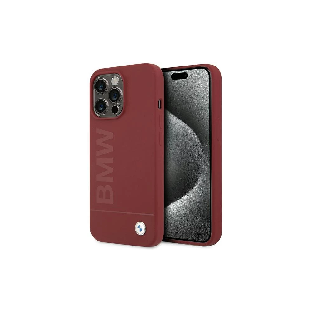 BMW Hardcase Silicone Big Logo Apple iPhone 15 Pro Max MagSafe Tok - Piros (BMHMP15XSLBLRE)