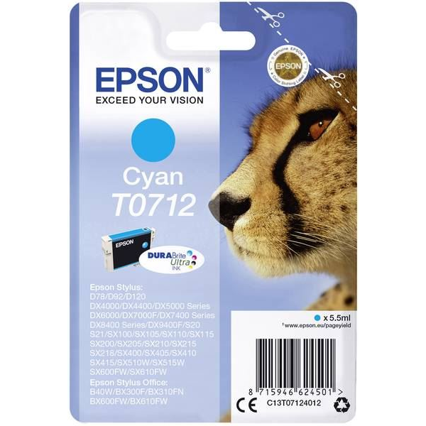 Epson T0712 blækpatron 1 stk Original Standard udbytte Blå