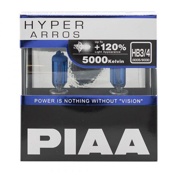 PIAA Hyper Arros 5000K HB3/HB4, +120% ragyogó fehér fény, 5000K színhőmérséklet, 2 db (HE-929)