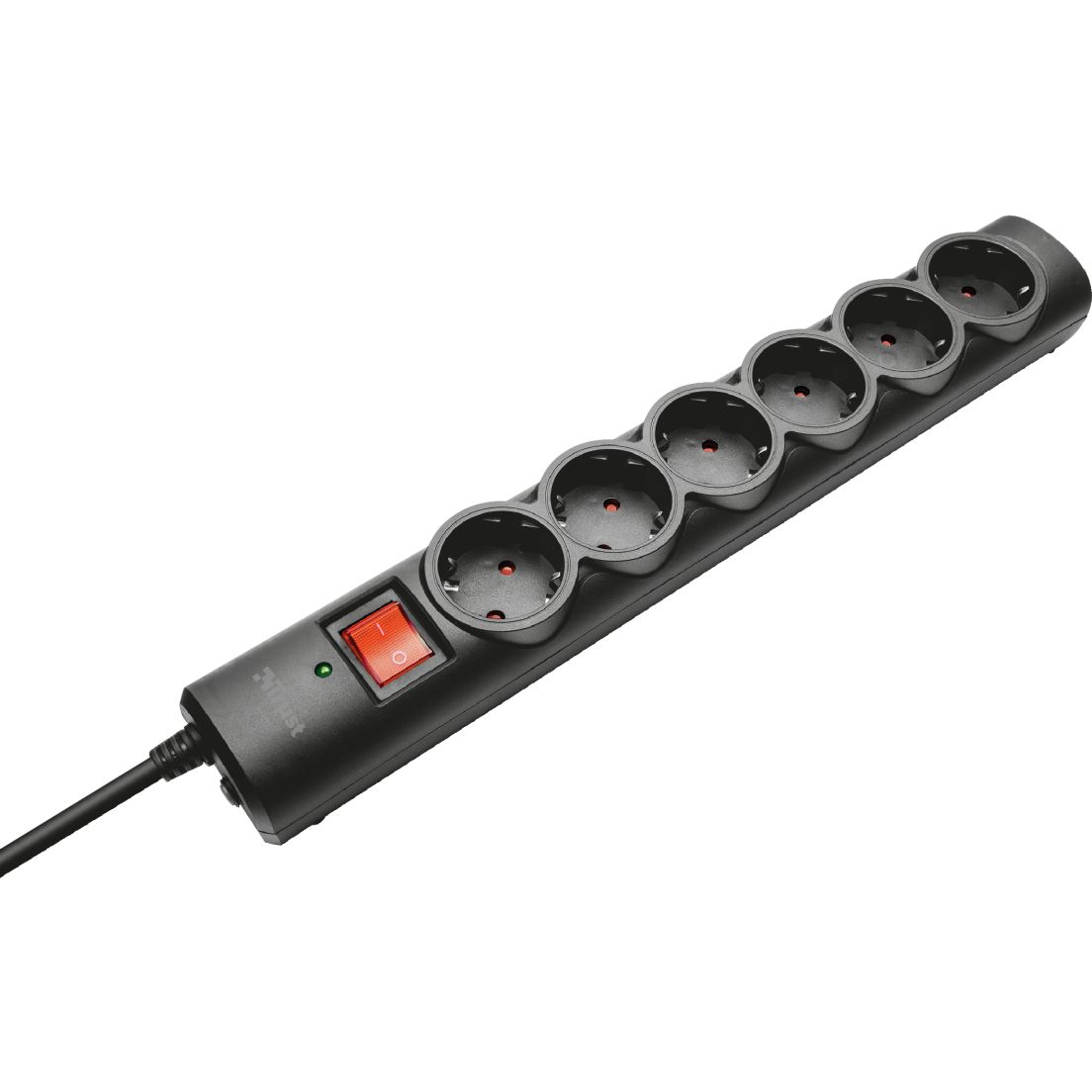 Trust 21059 túlfeszültségvédő Fekete 6 AC kimenet(ek) 1,8 M (21059)
