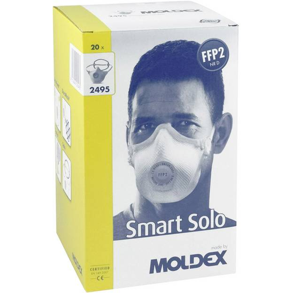 Moldex Smart Solo  Finom por ellen védő maszk szelep nélkül FFP2 D 20 db EN 149:2001, EN 149:2009 DIN 149:2001, DIN 149:2009 (249501)