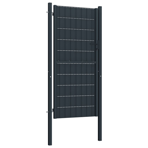 antracitszürke PVC és acél kerítéskapu 100 x 164 cm
