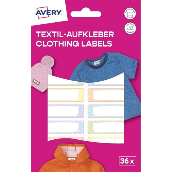 Avery ETVET36M iskolai 45x13 mm 36 db öntapadós pasztell vízálló fólia (ETVET36M)