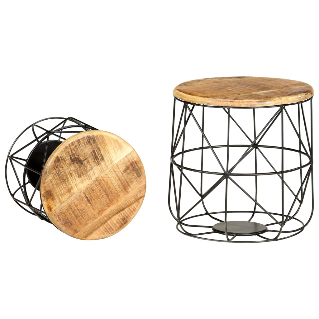 2 db tömör mangófa dohányzóasztal (286579)