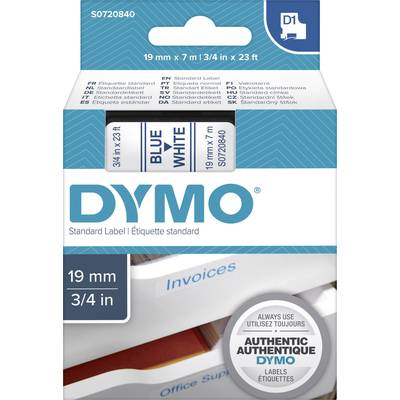 Dymo feliratozó szalagok, D1, 45804, fehér/kék, 19x7, S0720840 (S0720840)