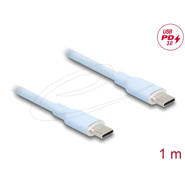 DELOCK USB 2.0 Kabel USB Typ-C St > St PD 3.0 60W 1m blau