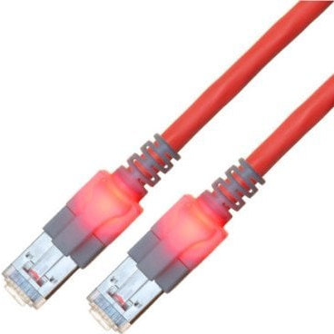 Easylan CS1ORCDCD0020 RJ45 Hálózati kábel, patchkábel CAT 6 S/FTP 2.00 m Piros (átlátszó) Kettős árnyékolás, Halogénmentes, Lángálló 1 db (21.15.2224)