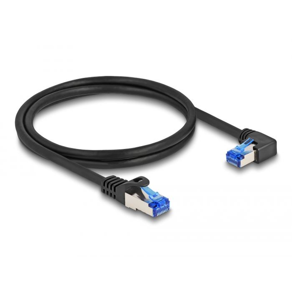 DELOCK RJ45 NWK Cat.6A S/FTP gerade  gewinkelt 1m schwarz