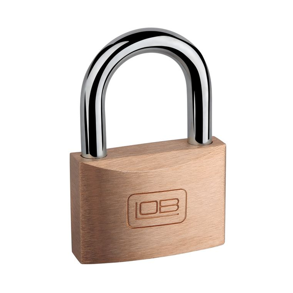  LOB Kłódka mosiężna zasuwkowa 3 klucze 50mm KM50