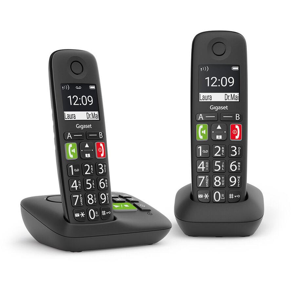 Gigaset E290A Duo Analóg Telefon - Fekete