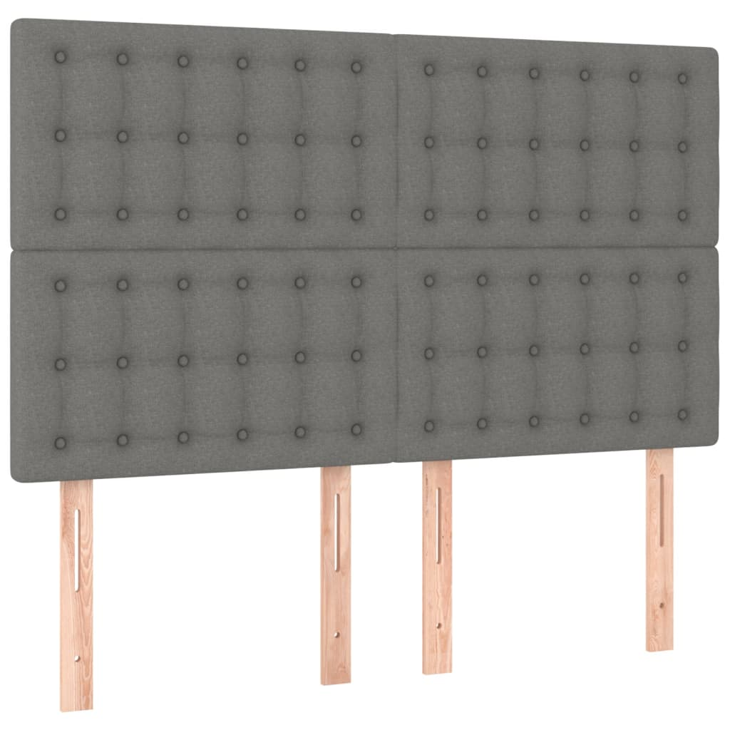4 db sötétszürke szövet fejtámla 72 x 5 x 78/88 cm (3116765)