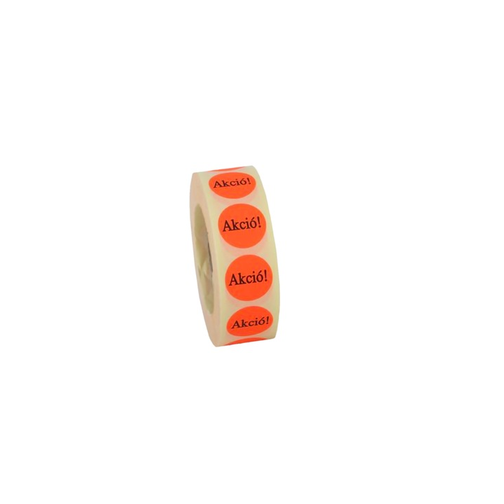 Etikett tekercses címkenyomtatóhoz Akció felirattal 38 mm - Piros (1000 db / csomag) (5998377105570)