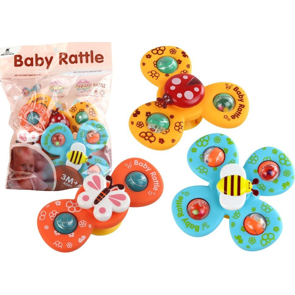 Lean Toys Szenzoros Játék Pörgők Katicabogár Méh Pillangó Tapadókorongok (17338)