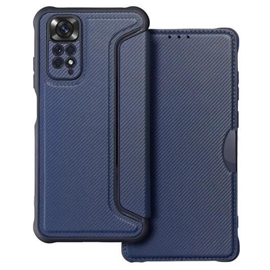 Gigapack Xiaomi Redmi Note 11 4G (Redmi Note 11S) karbon mintás fliptok sötétkék (GP-129188) (GP-129188)