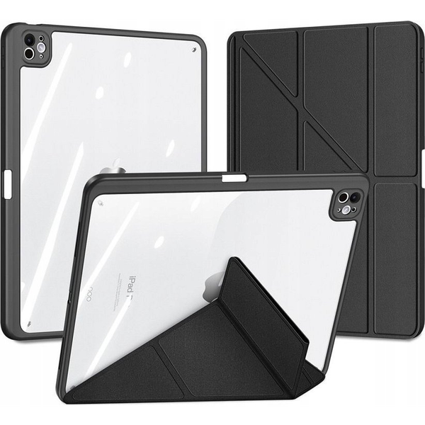 Dux Ducis MAGI ORIGAMI tok álló, bőr hatású (aktív FLIP, oldalra nyíló, TRIFOLD, asztali tartó, ceruza tartó) FEKETE Apple IPAD Pro 11 (2024) (GP-159252)